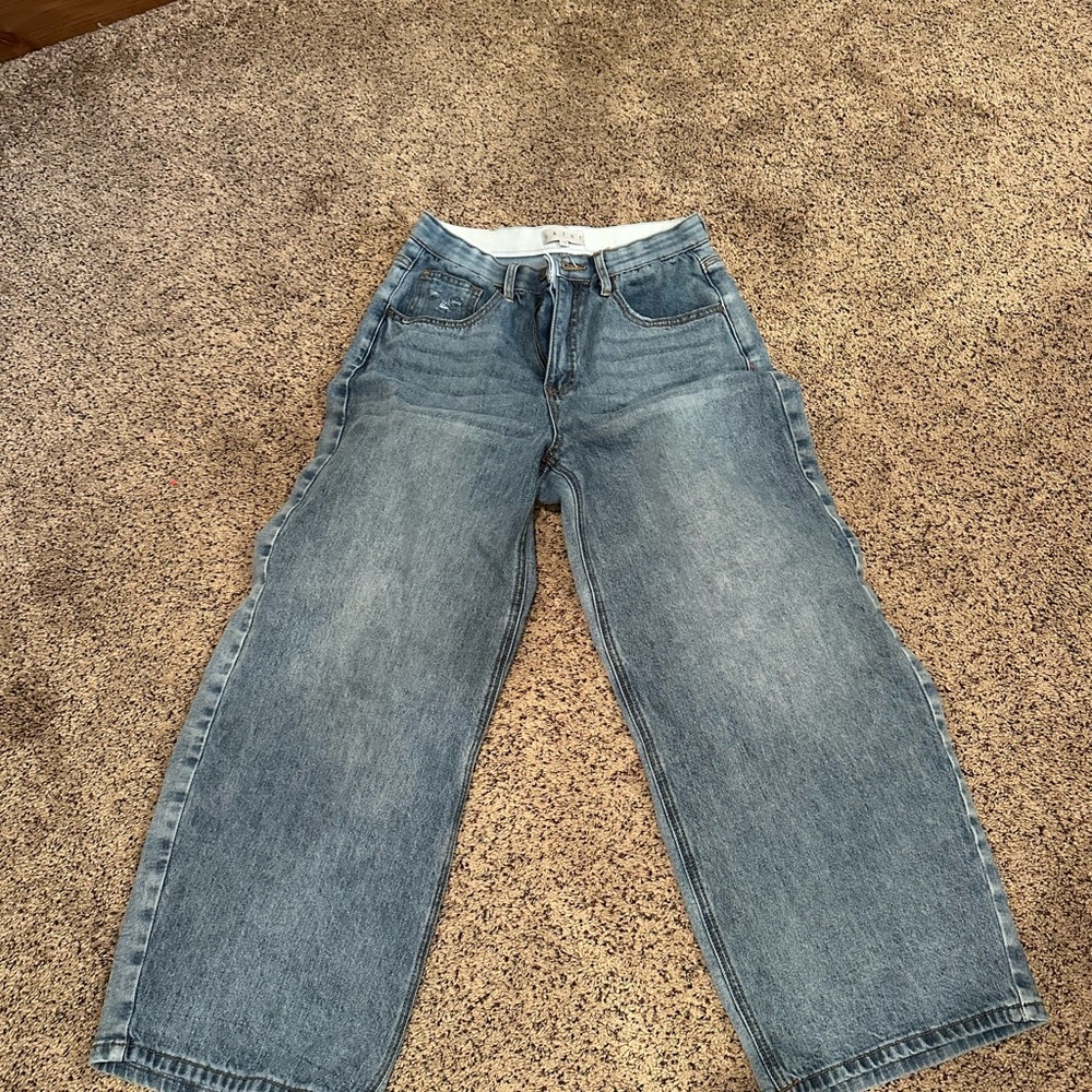Stylish Blue Wide Leg Jeans